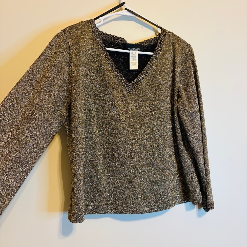 Jones New York Gold V-Neck Women's Sweater